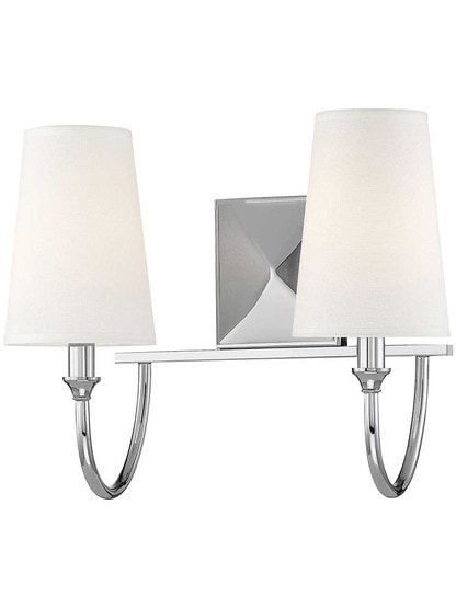 Cameron 2 Light Bath in Polished Nickel.